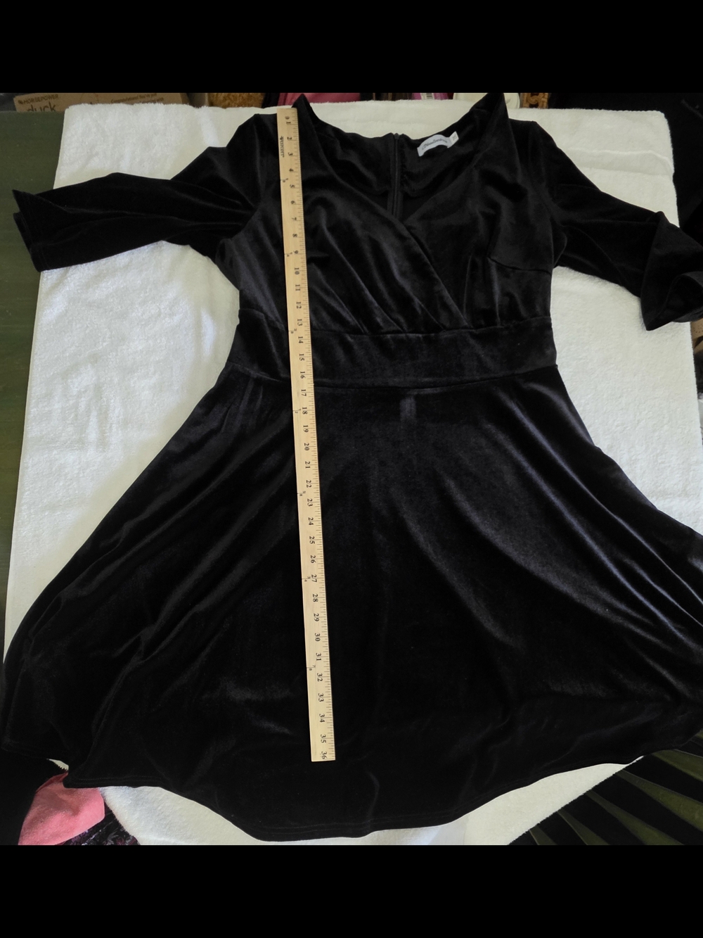 Classic Black Velvet Fit-and-Flare Dress